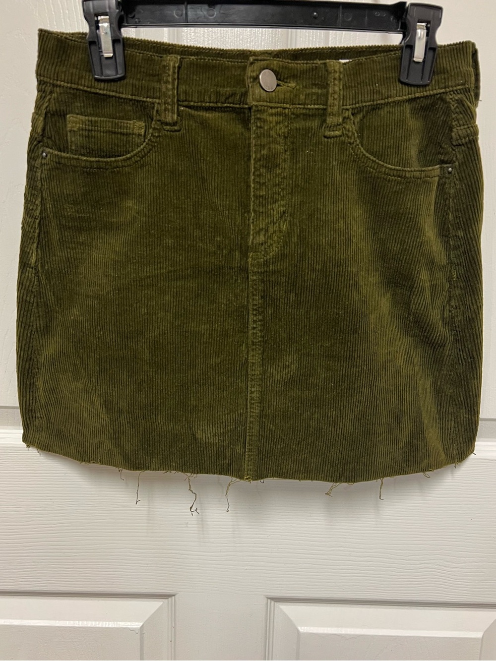 SP Sneak Peek Black Label Olive Corduroy Mini Skirt